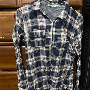 Maurices Blue Plaid Button-Up Shirt